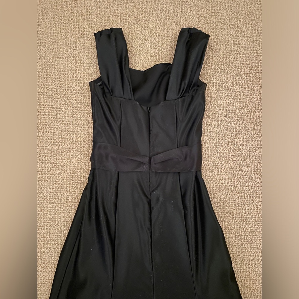 Black satin ball gown formal prom dress size 6 - Picture 16 of 16